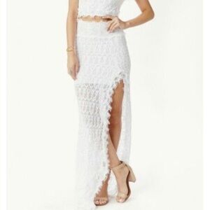 Nightcap Clothing - White Florence Lace Skirt - XS